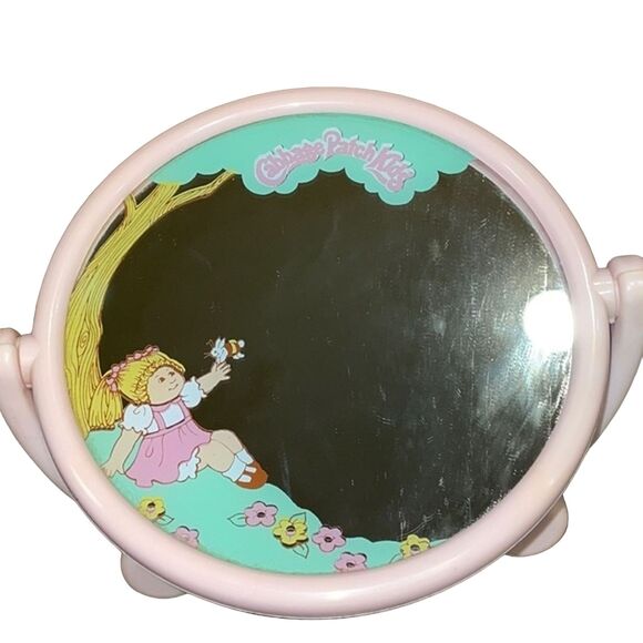 Cabbage Patch Kids Vintage 1985 Look At Me Stand Up Pink Vanity Mirror - Picture 1 of 15